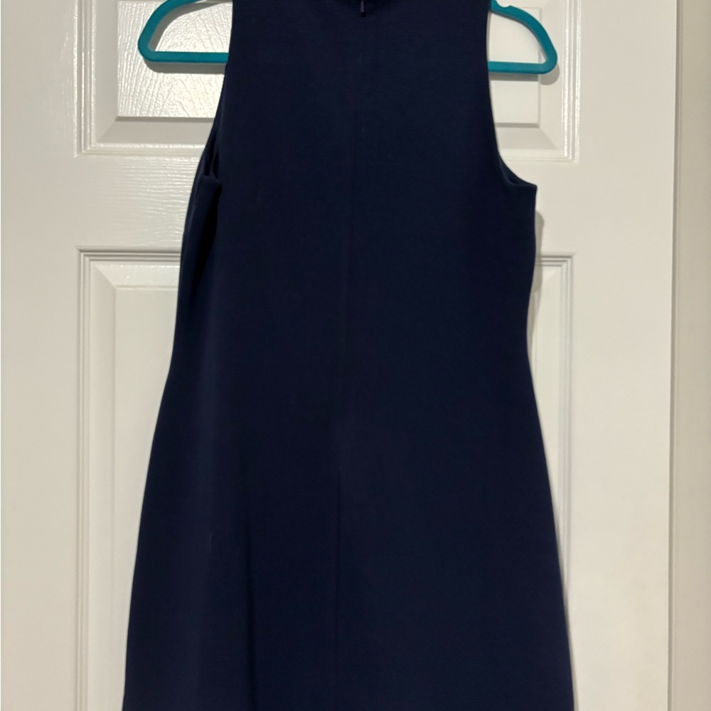 Lilly Pulitzer Navy Blue Sleeveless Stretch Shift Dress with White NWOT Medium - Picture 3 of 7